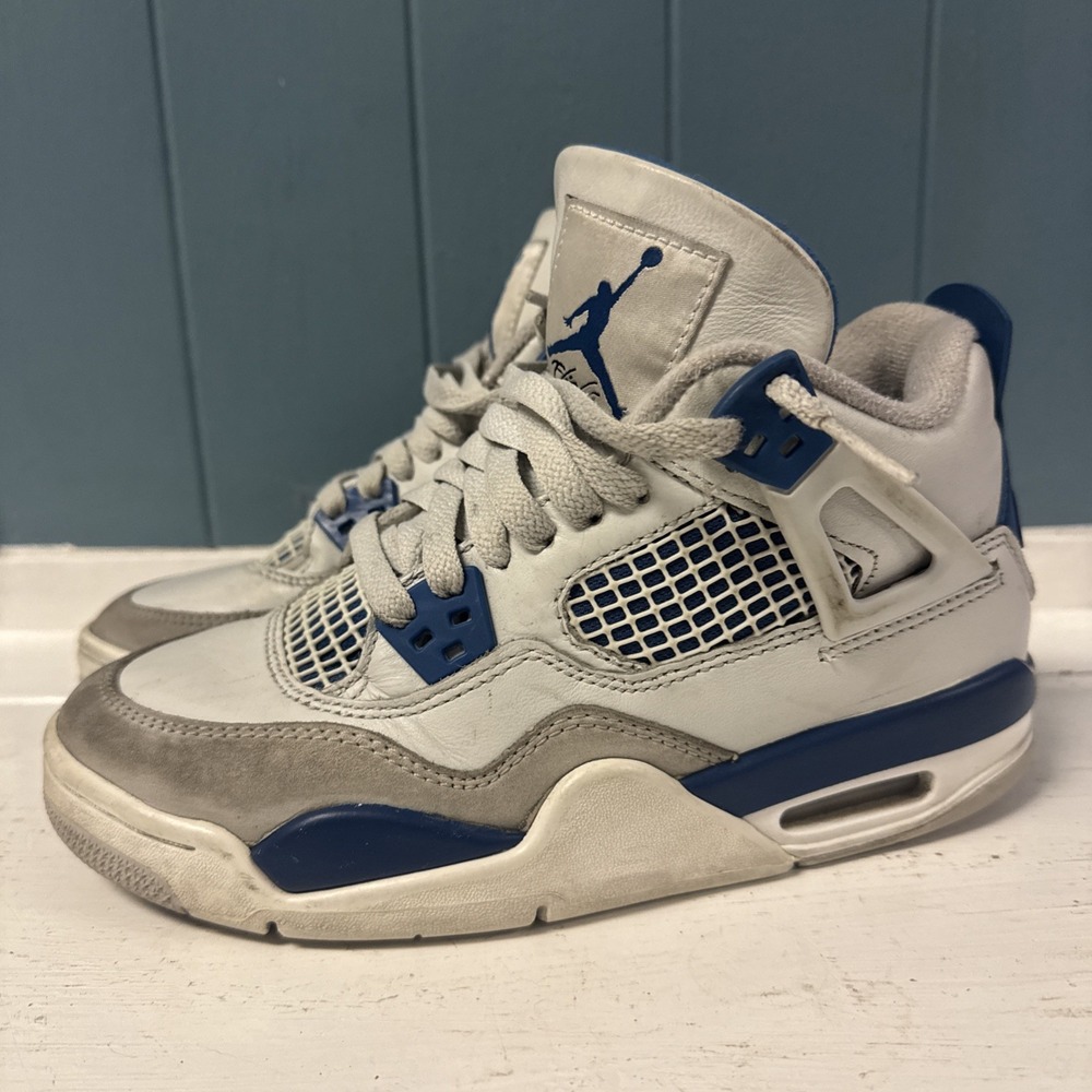 Nike Air Jordan 4 Retro GS 'Military Blue'  408452-105  Youth Size‎ 4Y RARE